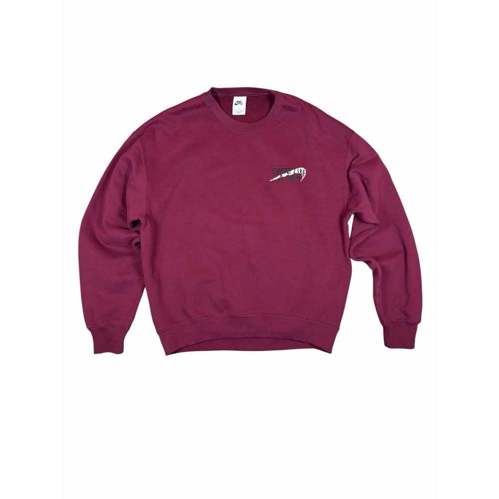 Nike SB "Skate Like A Girl" Fleece Sweatshirt Maroon Unisex Size S DQ7306-638
